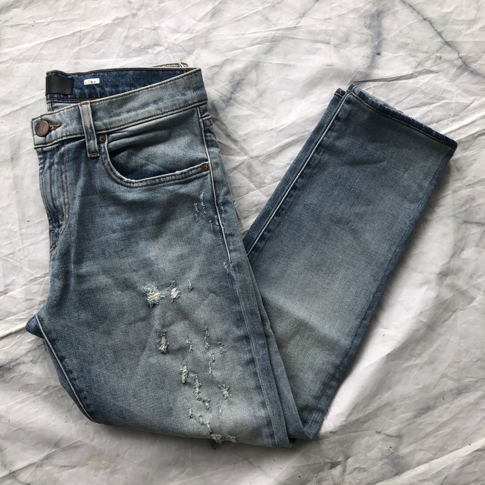 J. Brand Mens Light Blue Slim Fit Distressed Jeans